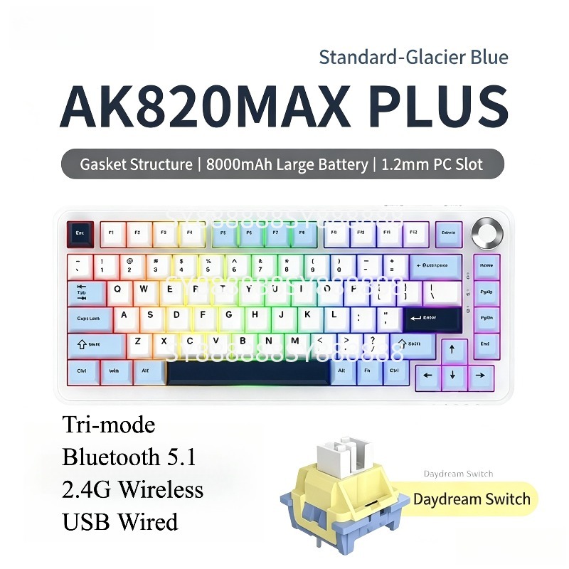Esports Gaming Uk - Tri-Mode Wireless Bluetooth Mechanische Tastatur 8000mAh