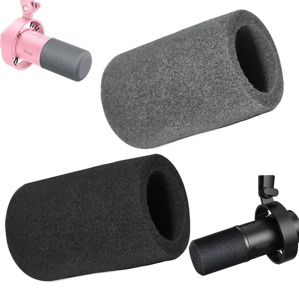 Sound Dampening Foam - 1 Stück Ersatz-Mikrofon-Windschutz, Beflockter Schaumstoff-Windschutz, Pop-Filter-Abdeckung,