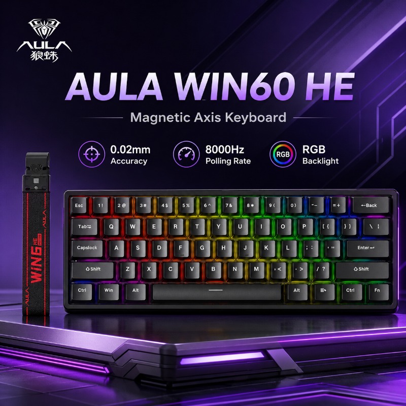 Esports Gaming Uk - AULA WIN60 HE Magnetische Achsen-Tastatur Kabelgebundene