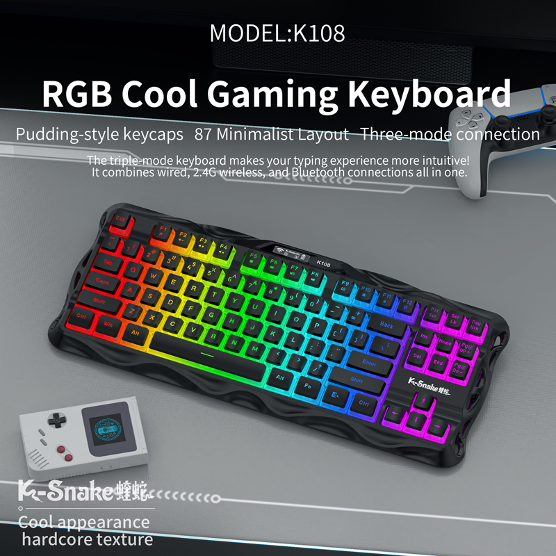 Esports Gaming Uk - ksnake K108 Bluetooth kabellose Tastatur mit