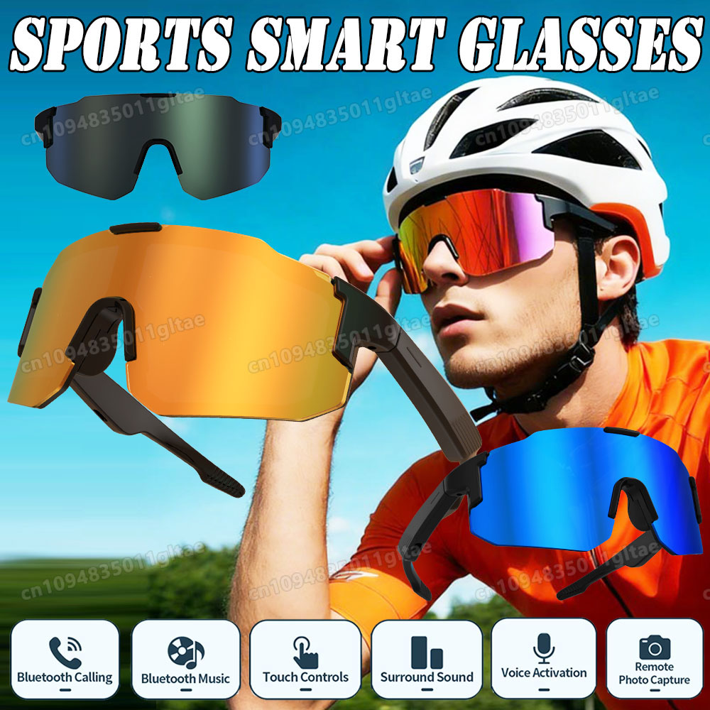 Esports Gamer - Fahrrad-Smartbrille mit Kamera, Bluetooth-Anruffunktion, Anti-Shake-Sonnenbrille für